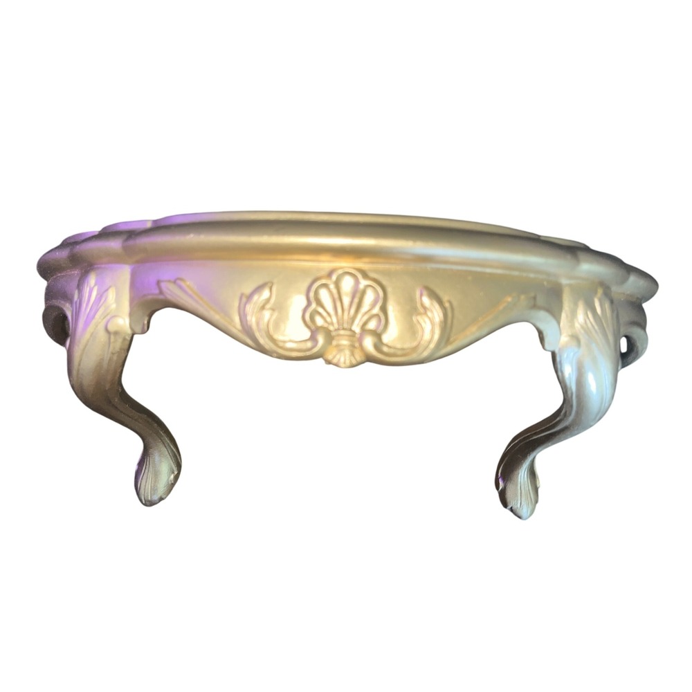 Vintage Gold Ornate Floating Shelf Hollywood Regency Shell Carved Corbel homco